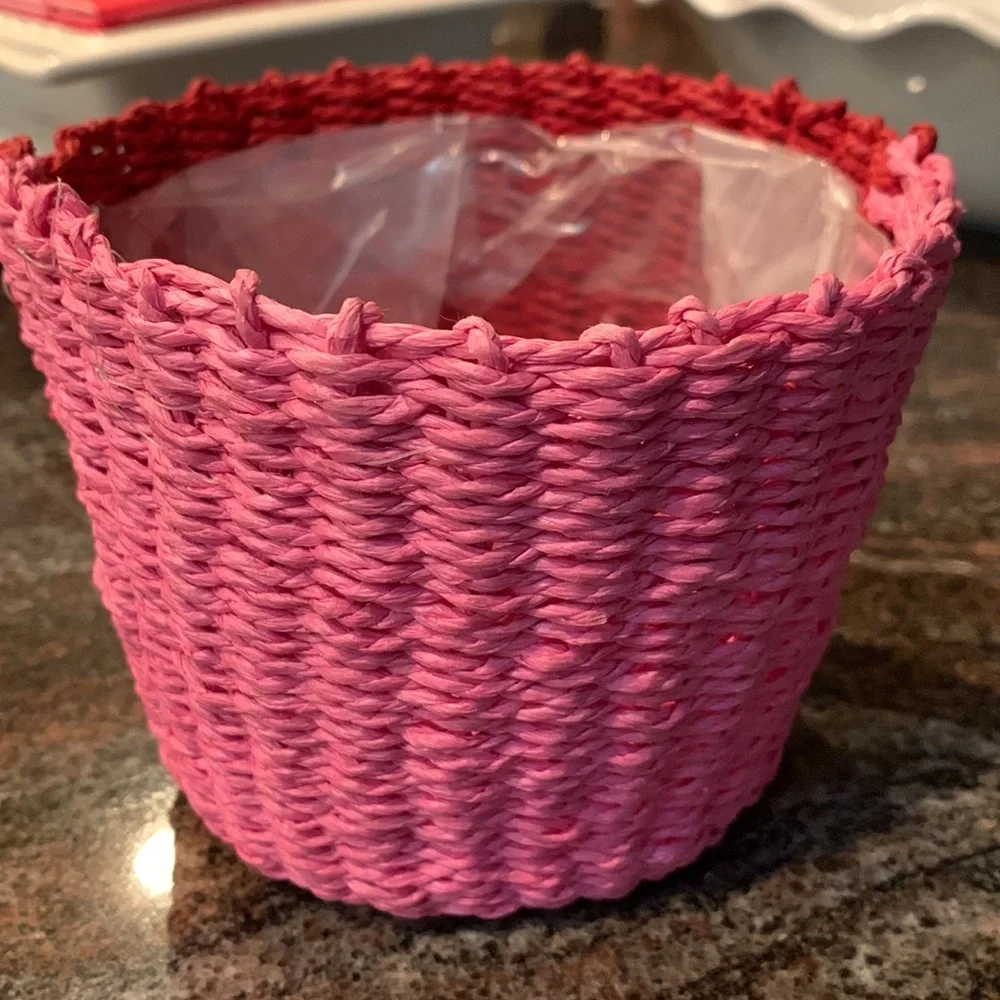 Heart Planter Wicker Woven Basket Holder